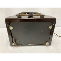 Early 1930s Ekco Type RS2 radio receiver, in Art Deco brown Bakelite case of angular form, designed by J.K. White, circa 1932, H40cm W35cm D23cm