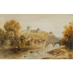 Thomas 'Tom' Dudley (British 1857-1935): 'Richmond Yorks', watercolour sketch signed and titled 15cm x 23.5cm