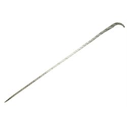 Clear glass frigger cane, the stick of twisted form, L114cm
