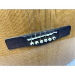 Woodstock model no.WHW41J203 acoustic guitar with mahogany back and sides and spruce top, serial no.2835 L102.5cm; in soft carrying case