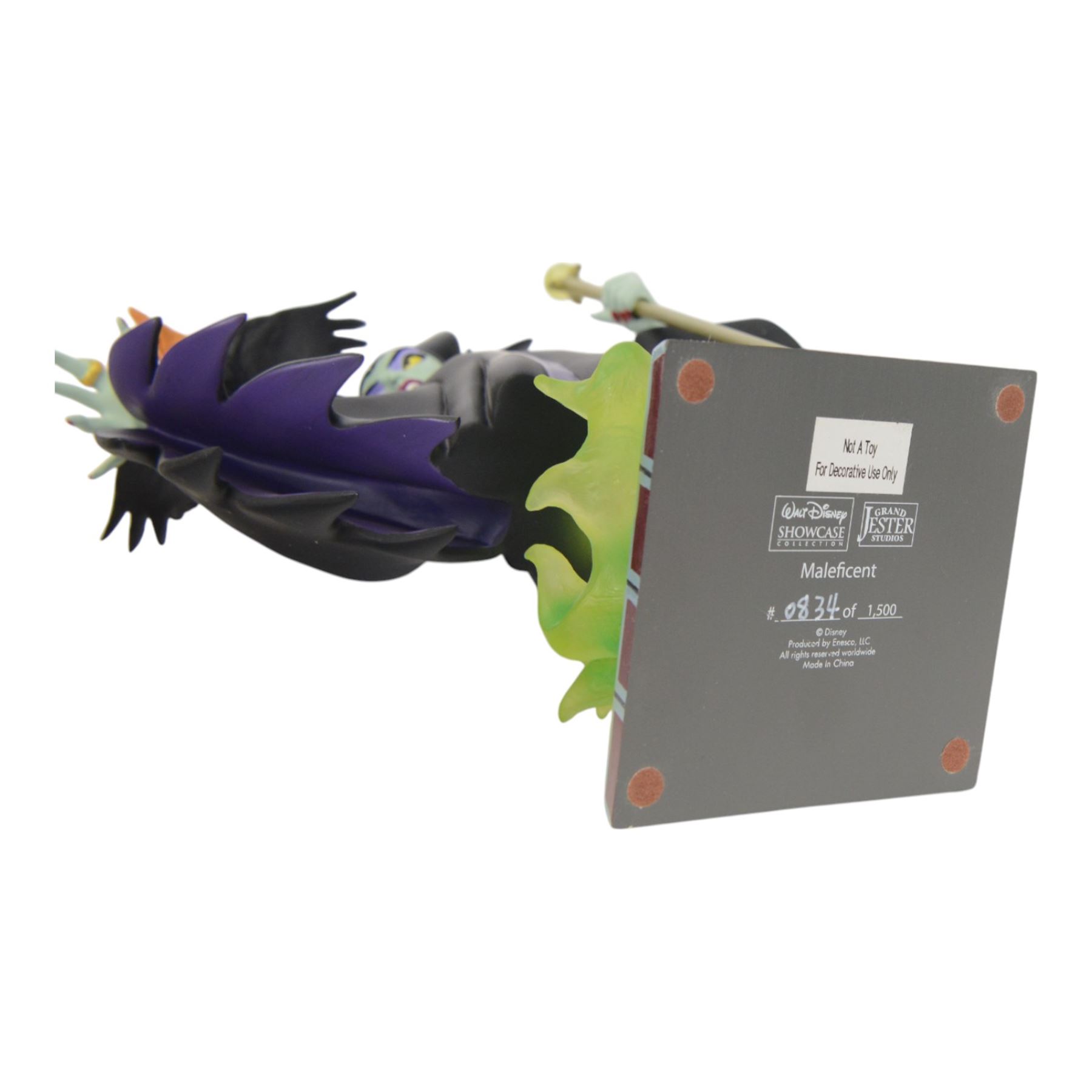 Grand Jester Studios Disney Showcase Collection figures, comprising Cruella De Vil, Ursula, Maleficent, Dragon, all boxed