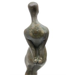 Attrib. Gilbert A Franklin (British/American 1919-2004): Venus - Female Nude Figure, bronze sculpture mounted on wooden base unsigned H46cm