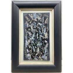 Roy Turner Durrant (British 1925-1998): 'Composition Blue', oil on board signed and dated '61, titled verso 30cm x 16.5cm 
Provenance: private collection, purchased Peter Wilson 27th November 2013 Lot 548