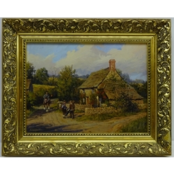  'Duntisbourne Leer, Cotswolds', oil on canvas signed by Ronald Moseley (British 1931-) titled verso 29cm x 39cm  
