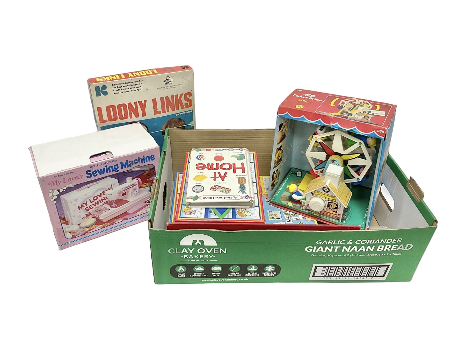 Fisher-Price Ferris Wheel no.969, Loony Links 1971 by Kohner Bros., Inc, My Lovely Sewing Machine, boxed; together with further similar collectables 