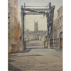 Kenneth Holmes (British 1902-?): 'Quay Street', watercolour signed and titled 37cm x 29cm 