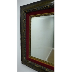  Pair of Victorian framed bevel edged mirrors, W85cm, H69cm  