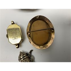 Edwardian silver open face lever pocket watch, case by Alfred Wigley, Birmingham 1901, on silver tapering Albert chain, 14ct gold ladies manual wind wristwatch, two pairs of silver sugar tongs by Francis Higgins II, London 1880, silver charm and a 9ct gold cameo