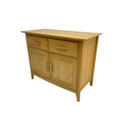 Light elm side cupboard fitted with two drawers and two cupboards