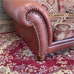Tetrad Eastwood leather and kilim fabric sofa