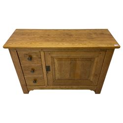 Campagne collection - oak sideboard, fitted with three drawers and one cupboard 