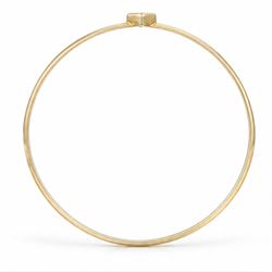 18ct gold fancy champagne / brown diamond bangle, bezel set with a single princess cut diamond of approx 0.70 carat, stamped 750