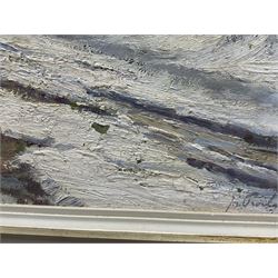 Josef Prochazka (Czech 1909-1984): Farm Buildings in the Snow, oil on board signed 49cm x 69cm