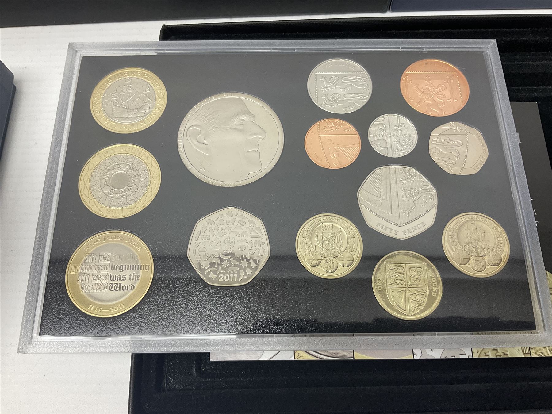 Five The Royal Mint United Kingdom proof coin sets, dated 2006, 2007, 2008, 2010 and 2011, all cased with certificates