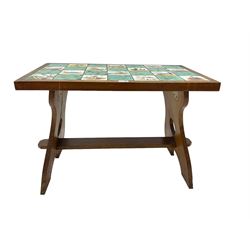 Oak coffee table with tiled top