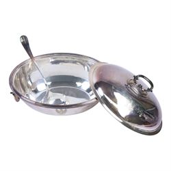 Walker and Hall silver plated soup tureen, together with four glass decanters and other collectables 