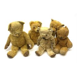 STILLAS HEADS TEDDY BEAR Five British teddy bears 1930s-50s including Irish Tara bear with