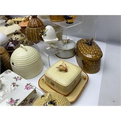 Large collection of honey pots, of various shapes, to include examples from Crown Devon, Marutomo ware, W.H Gloss, Goebel etc 