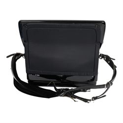 Vignoni piano accordion, with 37 keys and 96 bass buttons, probably a Philharmonic II S model, the black high gloss case with carrying strap and in fitted carrycase 