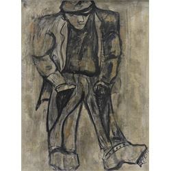 Attrib. Constant Permeke (Belgian 1886-1952): Man Walking, oil on board signed 39cm x 29cm