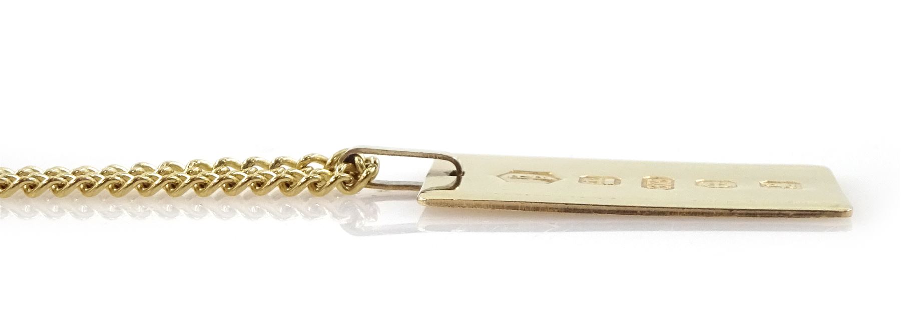 9ct gold ingot pendant necklace, hallmarked