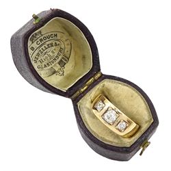Victorian 15ct gold gypsy set three stone old cut diamond ring, Chester 1876, total diamond weight approx 0.75 carat, with insurance valuation