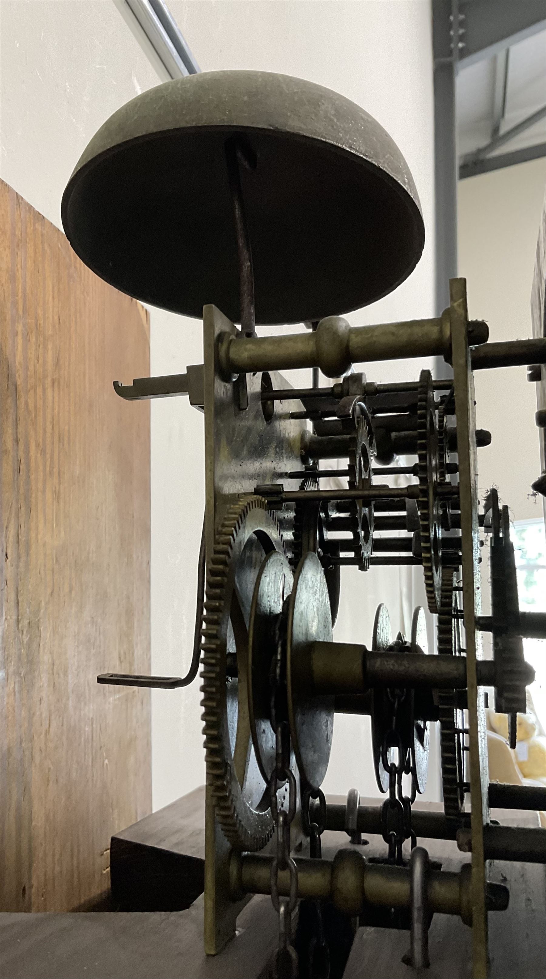 John Rogers of  Leominster (Herefordshire)- 30-hour single-handed  mid-18th century longcase movement and dial in a later bespoke made mahogany case, movement with a 10
