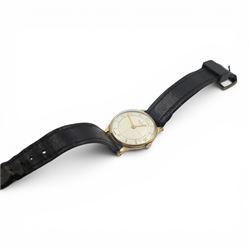 9ct gold cased Rotary wristwatch on leather strap