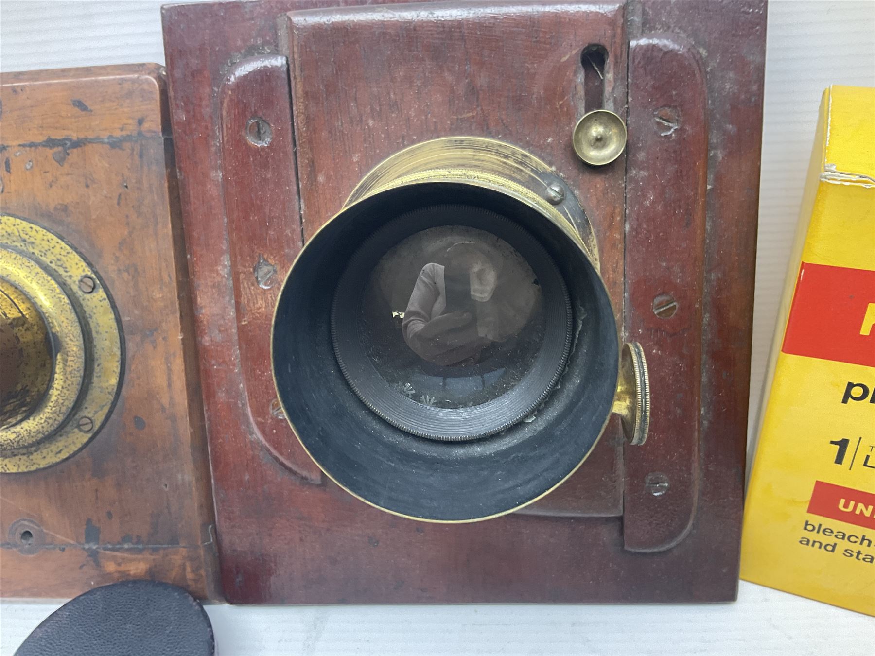 Selection of Brass Camera Lenses, to include Ross London lens 8 1/2 x 6 1/2, Beck Symmetrical lens, etc together with lens holders 