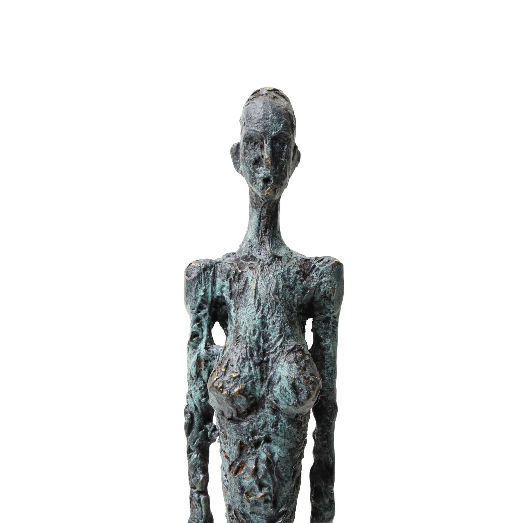 After Alberto Giacometti (Swiss 1901-1966): Femme Venise bronze upon a stepped marble base, overall H49cm