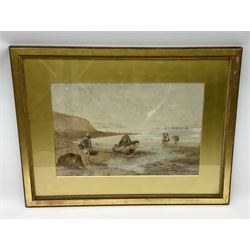 Kate E Booth (British fl.1850-1898): 'Fisherfolk', watercolour signed and titled 34cm x 51cm 