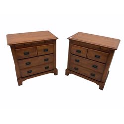 Pair of hardwood lamp chests