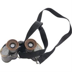 WWI Ross London binocular prismatic No.2 MK II magnification 6 binoculars, together with Aitchison London binocular prismatic No.3 Mark I maginification 6 binocular and two other cased pairs of military field binoculars   