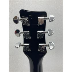 Italia Mondial electric guitar in blue with independent pick-ups, serial no.150066 L100cm; in original Italia carrying case 