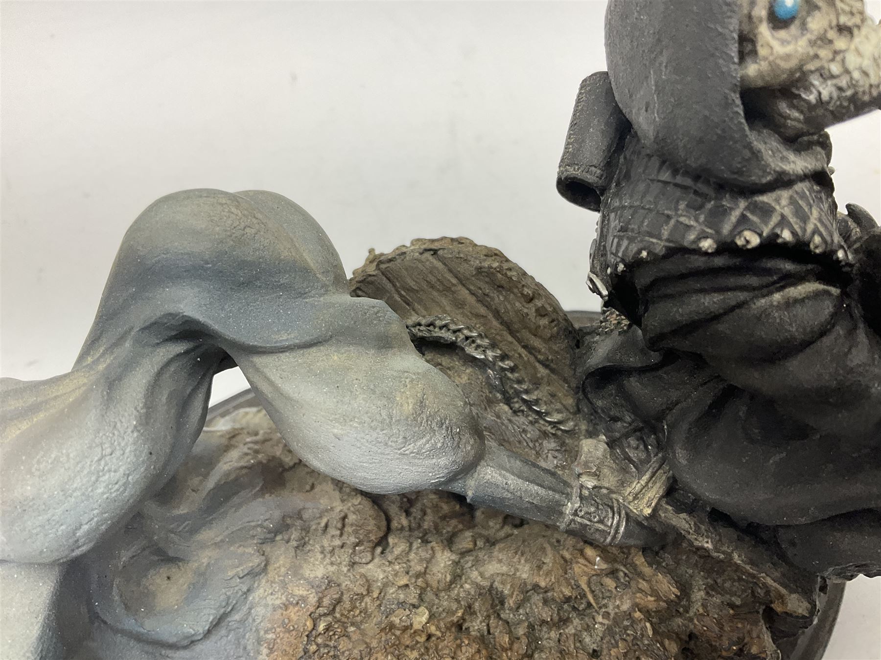 Terry Pratchett Discworld figure, Death on a Motorcycle DW44, designed by Clarecraft