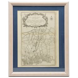 Benjamin Cole (British 1695-1766): 'A New and Accurate Survey of the Parishes of St Andrews Holbourn.. and the Charterhouse Liberty', mid-18th century engraved map with rococo title cartouche and compass rose pub. William Maitland 'History and Survey of London' c.1756, 37cm x 24cm