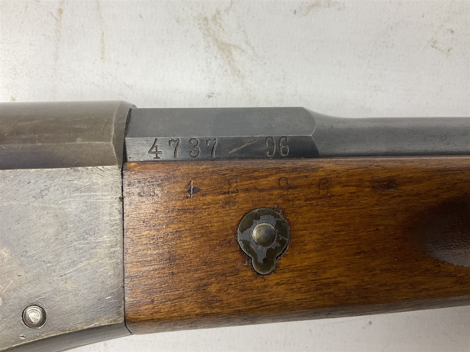 19th century Swedish Remington 8 by 58mm rolling block single action sporting rifle, dated 1888, with 82.5cm barrel marked with a Swedish crown and J.B. G.M., serial no.9775, L124cm FIREARMS CERTIFICATE REQUIRED OR RFD