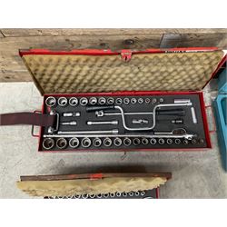 Two Britool socket sets, and two Makita drills