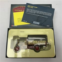 Eight Corgi die-cast models - four limited edition Vintage Glory of Steam Nos.80002, 80005, 80201 & 80205; all boxed with certificates; Classics Showman's Range No.27602; Dibnah's Choice No.CC20202; Road Transport heritage No.CC13306; and Premium limited edition Brewery No.11801; all boxed (8)