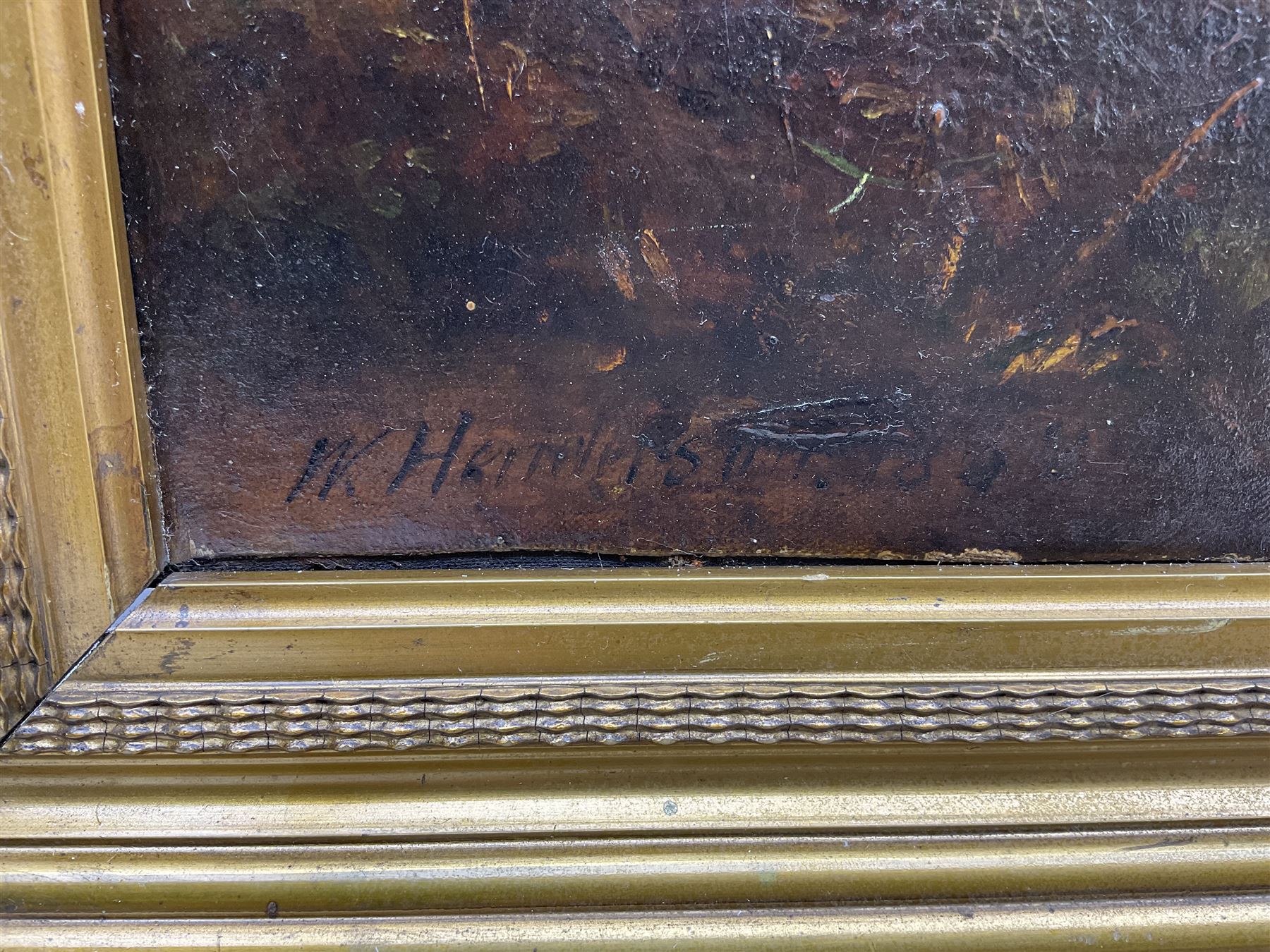 William Henderson of Whitby (British 1844-1904): Pony and Spaniel, oil on canvas signed and indistinctly dated 60cm x 74cm