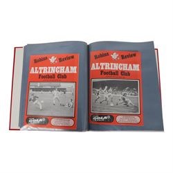 Comprehensive collection of approximately two-hundred Scarborough FC football programmes for the 1983/84, 1984/85,1985/86 and 1986/87 seasons, all filed within eight dedicated Scarborough FC red Home and Away binders 