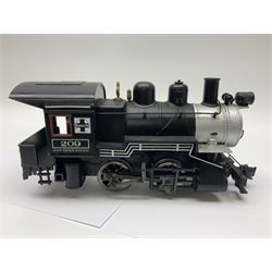 Artisto Craft G scale, gauge 1 0-4-0 locomotive, in black livery numbered 209, unboxed 
