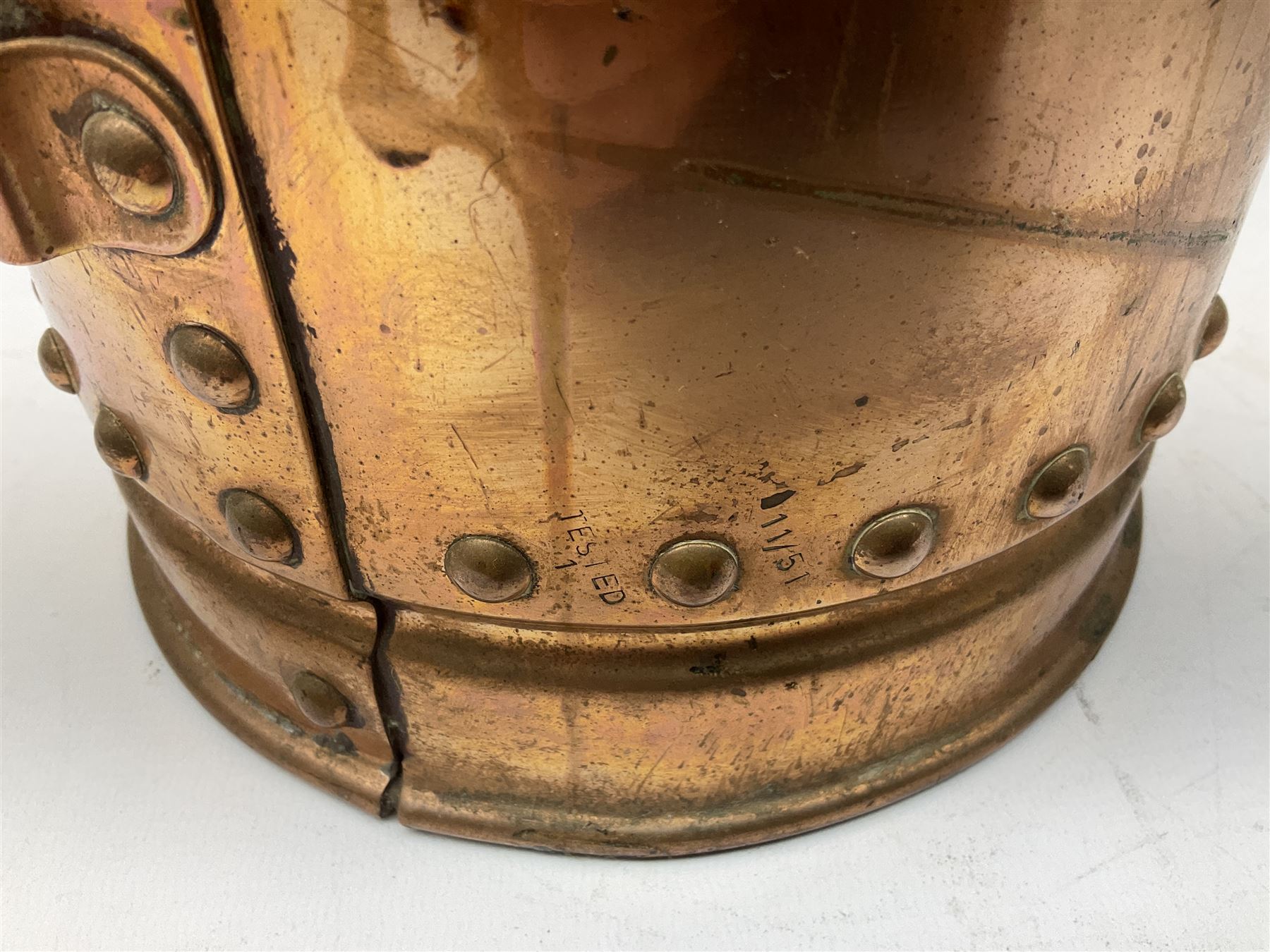 Large copper ‘Waterloo’ fire extinguisher by Read and Campbell Ltd and another Safex example 
