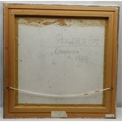 Vladimir Feklyaev (Russian 1947-): Still Life with Watermelon, oil on board signed in Cyrillic and dated 1988 verso 55cm x 55cm