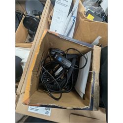 Collection of photography equipment, including flashes, hoods, filters, telephoto lens, bags, etc