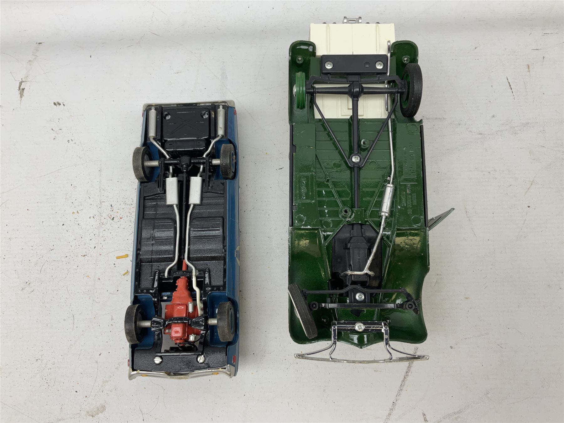 Collection of diecast models and other toy vehicles, to include Majorett 82 Performant, Solido Castrol truck, Corgi truck, Matchbox lorry etc, in two boxes