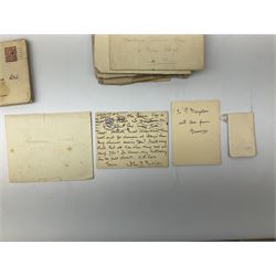 Montague Dawson interest - a correspondence of forty manuscript letters and notes to the marine artist from the same lady who signs herself 'Browne' or 'Brownie', c1920-24. The letters are in two sections, firstly a series of twenty-three hand written notes, all in the original envelopes and privately delivered to Dawson at Percy Street in London c1920, one envelope featuring a small unsigned pencil sketch of a sailing vessel. The second section of seventeen letters all date between April and July 1924 whilst Dawson was serving as the official artist on the South Seas Expedition on the S.Y. St. George where he was providing illustrated reports to The Graphic magazine. These letters (all but one in their original stamped envelopes) are far more detailed, up to twelve pages in length, and include two original photographs of the lady sent to Dawson during this Expedition.
