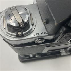 Nikon F2AS Photomic camera body, serial no. 7893545, with Nikon MD2 Motor Drive, serial no. 402342 and Nikon MB1 Battery pack