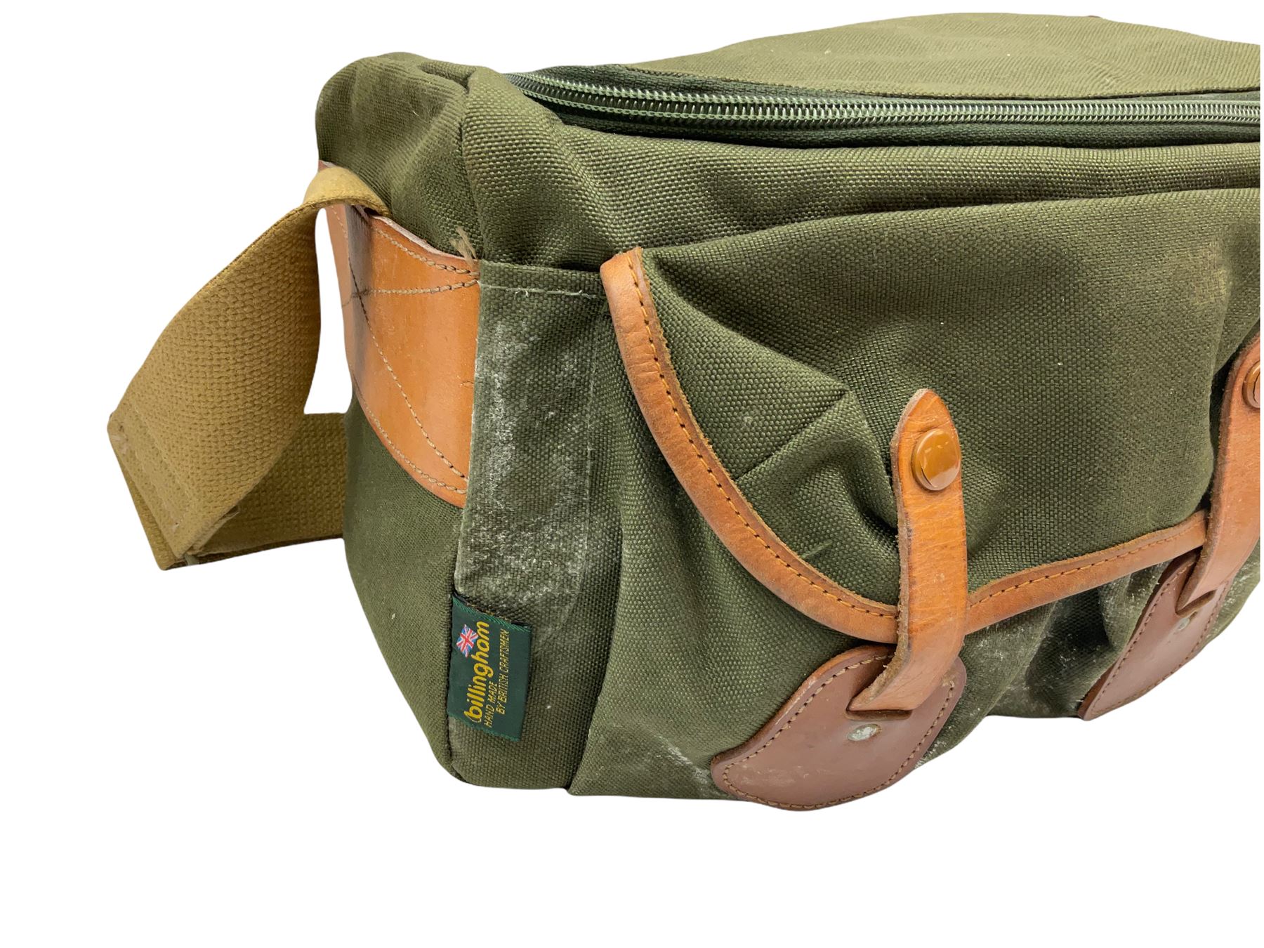 Zenza Bronica S2A medium format camera body, with Nikkor-P '1:2.8 f-75mm' lens, Zenza Bronica Zenzanon MC '1:3.5 f-150mm lens, Zenza Bronica Tele-Converter-E 2x, and two additional film cases. in a Billingham camera bag