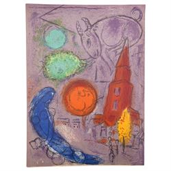 Marc Chagall (Russian/French 1887-1985): 'Saint-Germain-des-Prés', offset colour lithograph pub. Derriere le Miroir 38cm x 28cm (unframed)